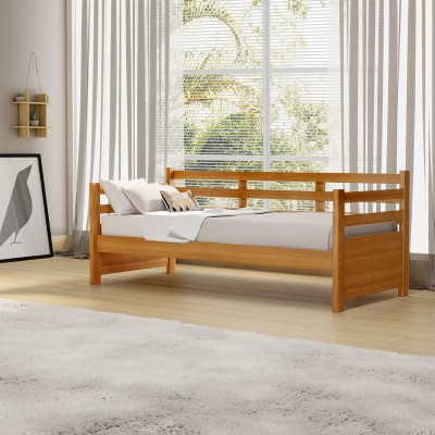 Sofá Cama Vintage Enjoy Mona Em Madeira Imbuia Acompanha Nicho