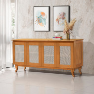 Buffet Aparador Tela 4p Madeira Deltan - Imbuia