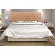 Cabeceira Estofada Cama Box Queen  Linho Ocre Montreal 1,40m(100)