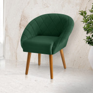 Poltrona Decorativa Giovana Pés Palito Veludo Verde