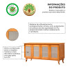 Buffet Aparador Madeira Vintage Tela 4p Deltan Imbuia - Atraente Móveis - 2