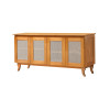 Buffet Aparador Madeira Vintage Tela 4p Deltan Imbuia - Atraente Móveis - 3