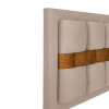 Cabeceira Cama Box Casal Tamanho 1,40 Estofada Arezzo Com Framer Veludo Pavia Bege e Listra Caramelo - 3
