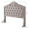 Cabeceira Casal Estofada Cama Box 1,40 Veludo Bege Pavia Com Frame Veneza - 3