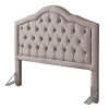 Cabeceira Casal Estofada Cama Box 1,40 Veludo Bege Pavia Com Frame Veneza - 2
