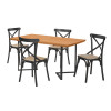 Conjunto Mesa Madeira Maciça Alice 1,20m Com 4 Cadeiras Aço Karina Preto - 2