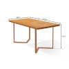 Mesa Retangular 120x80 Alice Tampo Em Madeira Base Industrial Cobre - 2