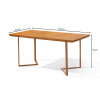 Mesa Retangular 160x80 Alice Tampo Em Madeira Base Industrial Cobre - 2