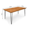 Mesa Jantar Industrial 1,60m Lanna Madeira E Ferro - Imbuia Atraente Móveis - 4
