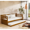 Sofá Cama Em Madeira + 2 Colchões Enjoy Rustico - Imbuia - 1