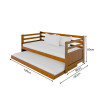 Sofá Cama Em Madeira + 2 Colchões Enjoy Rustico - Imbuia - 4