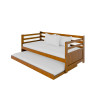 Sofá Cama Em Madeira + 2 Colchões Enjoy Rustico - Imbuia - 3