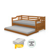 Sofá Cama Solteiro Madeira Com Cama Auxiliar E 2 Colchões Texas - Imbuia - 2