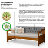 Sofá Cama Dublin Mona Estofado Capitonê Veludo Cinza Madeira Com 1 Colchão - Castanho - 2