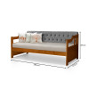 Sofá Cama Dublin Mona Estofado Capitonê Veludo Cinza Madeira Com 1 Colchão - Castanho - 5