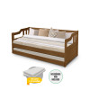 Sofá Cama Solteiro Vintage Com Cama Auxiliar Madeira + 2 Colchões - Imbuia - 2